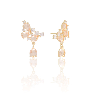 Ear Cuff Gotas Morganita Banho Dourado
