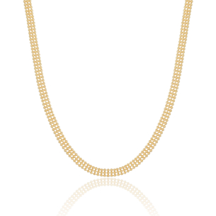 Choker Malha Bolinhas Banho Dourado