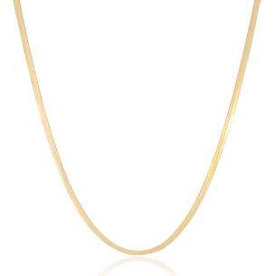 Gargantilha Malha Fita 3mm Banho Dourado