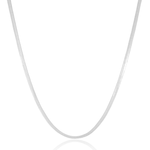 Gargantilha Malha Fita 3mm Banho Branco