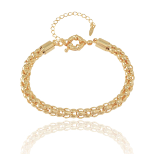 Pulseira Malha Cobra Banho Dourado