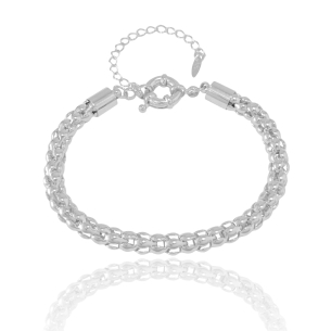 Pulseira Malha Cobra Banho Branco