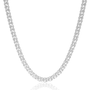 Gargantilha Malha Cobra Banho Branco