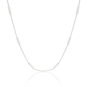Choker Veneziana Pérolas Banho Branco
