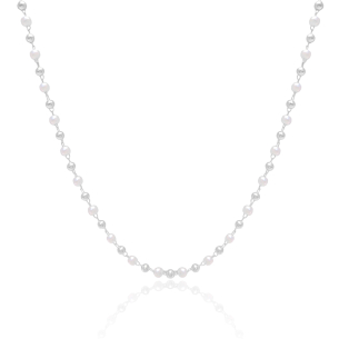 Choker Pérolas e Bolinhas Banho Branco