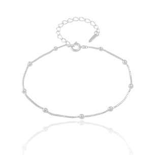 Pulseira Veneziana Bolinhas Banho Branco