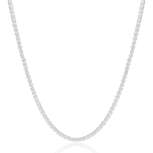 Gargantilha Longa Riviera Zircônia Banho Branco