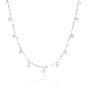 Choker Pontos de Luz Quadrado Banho Branco