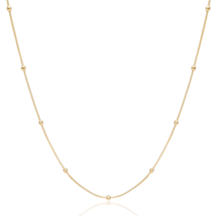 Gargantilha Veneziana Longa com Bolinhas Banho Dourado