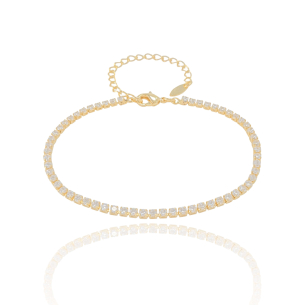 Pulseira Riviera Zircônia Banho Dourado