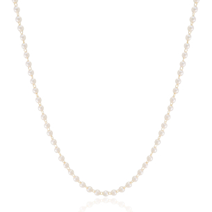 Gargantilha Longa Pérolas Banho Dourado