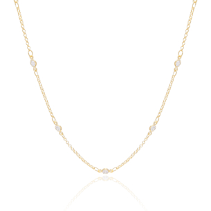 Choker Elos com Pontos de Luz Banho Dourado