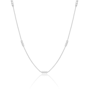 Choker Bolinhas Diamantadas Banho Branco