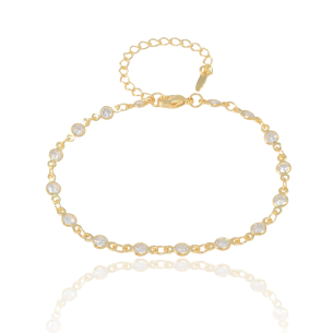 Pulseira Pontos de Luz Banho Dourado