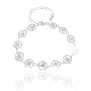 Pulseira Plaquinhas Vazadas Banho Branco