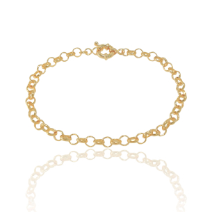 Pulseira Elos Portugueses com Fecho Boia Banho Dourado