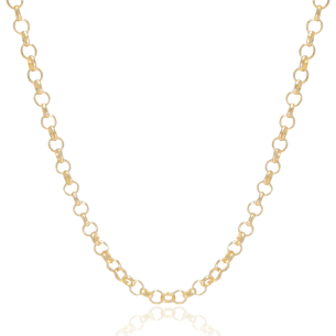 Gargantilha Elos Portugueses com Fecho Boia Banho Dourado