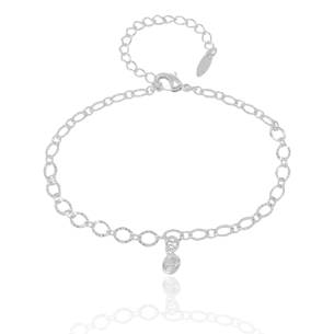 Pulseira Elos Detalhado com Ponto de Luz Banho Branco