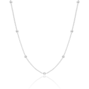 Choker Bolinhas Lisas 3 mm Banho Branco