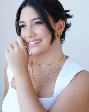 Anel Ajustável Três Filetes Liso Tamanho G Banho Dourado