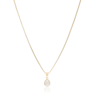 Gargantilha Gota Cristal Banho Dourado