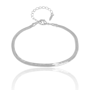 Pulseira Malha Fita 3 mm Banho Branco