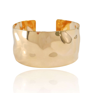 Bracelete Martelado Banho Dourado