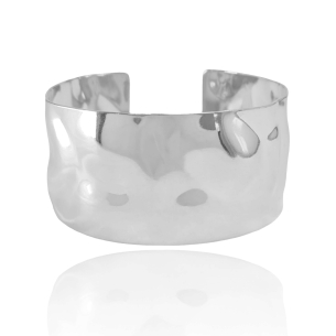 Bracelete Martelado Banho Branco
