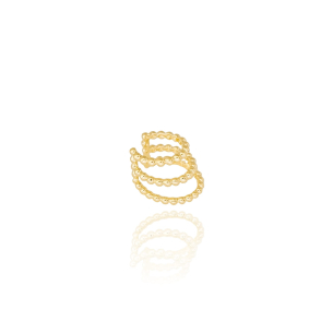 Piercing Bolinhas Três Filetes Banho Dourado