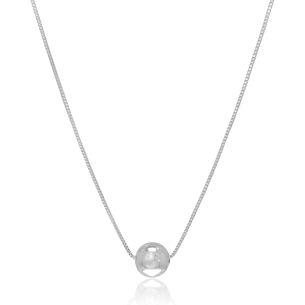 Gargantilha Veneziana Bolinha 10mm Banho Branco