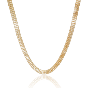 Choker Malha Italiana Banho Dourado