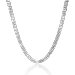 Choker Malha Italiana Banho Branco