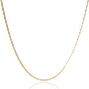 Gargantilha Malha Fita 2mm Banho Dourado