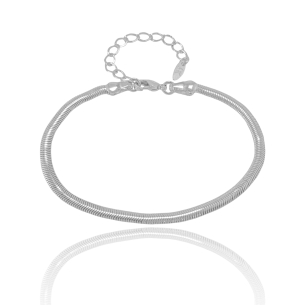 Pulseira Snake 3 mm Banho Branco