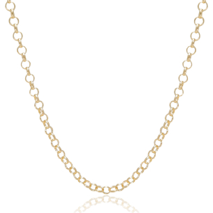 Gargantilha Elos Portugueses 5mm Banho Dourado