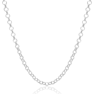 Gargantilha Elos Portugueses 5mm Banho Branco