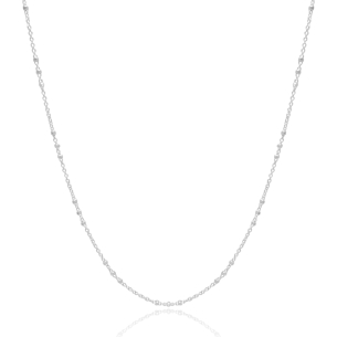 Gargantilha Bolinhas Diamantadas Banho Branco