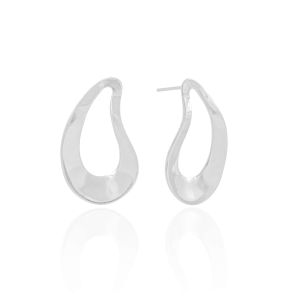 Brinco Orgânico Vazado Banho Branco