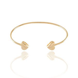 Bracelete Detalhe Coração Liso Banho Dourado