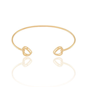 Bracelete Coração Vazado Banho Dourado