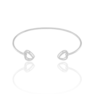 Bracelete Coração Vazado Banho Branco