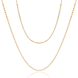 Gargantilha Dupla Plaquinhas Veneziana Banho Dourado