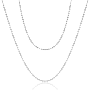 Gargantilha Dupla Plaquinhas Veneziana Banho Branco