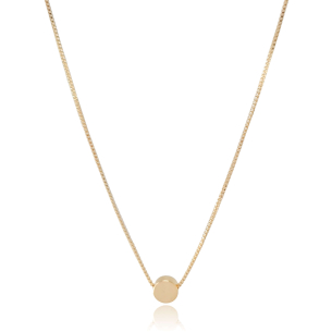 Gargantilha Veneziana Redondo Liso Banho Dourado