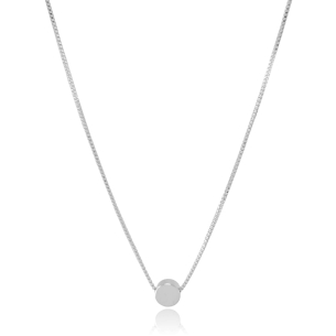 Gargantilha Veneziana Redondo Liso Banho Branco