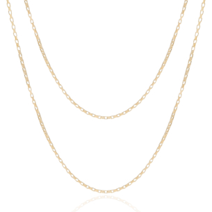 Gargantilha Dupla Elos Banho Dourado