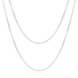 Gargantilha Dupla Elos Banho Branco