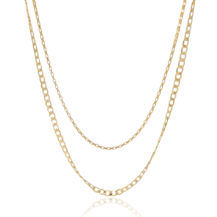 Gargantilha Dupla Grumet Elos Banho Dourado