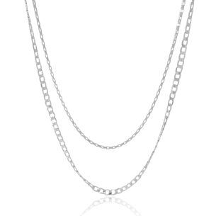 Gargantilha Dupla Grumet Elos Banho Branco