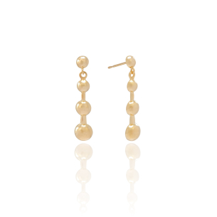 Brinco Bolinhas Lisas Banho Dourado